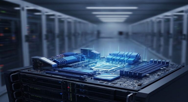 Best server motherboards showing enterprise hardware setup with CPU, RAM, and storage components for high performance and reliability systems