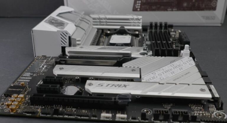 ASUS ROG STRIX B650-A motherboard BIOS update process showing EZ Flash utility, USB drive setup, and BIOS interface for safe firmware installation and system stability.