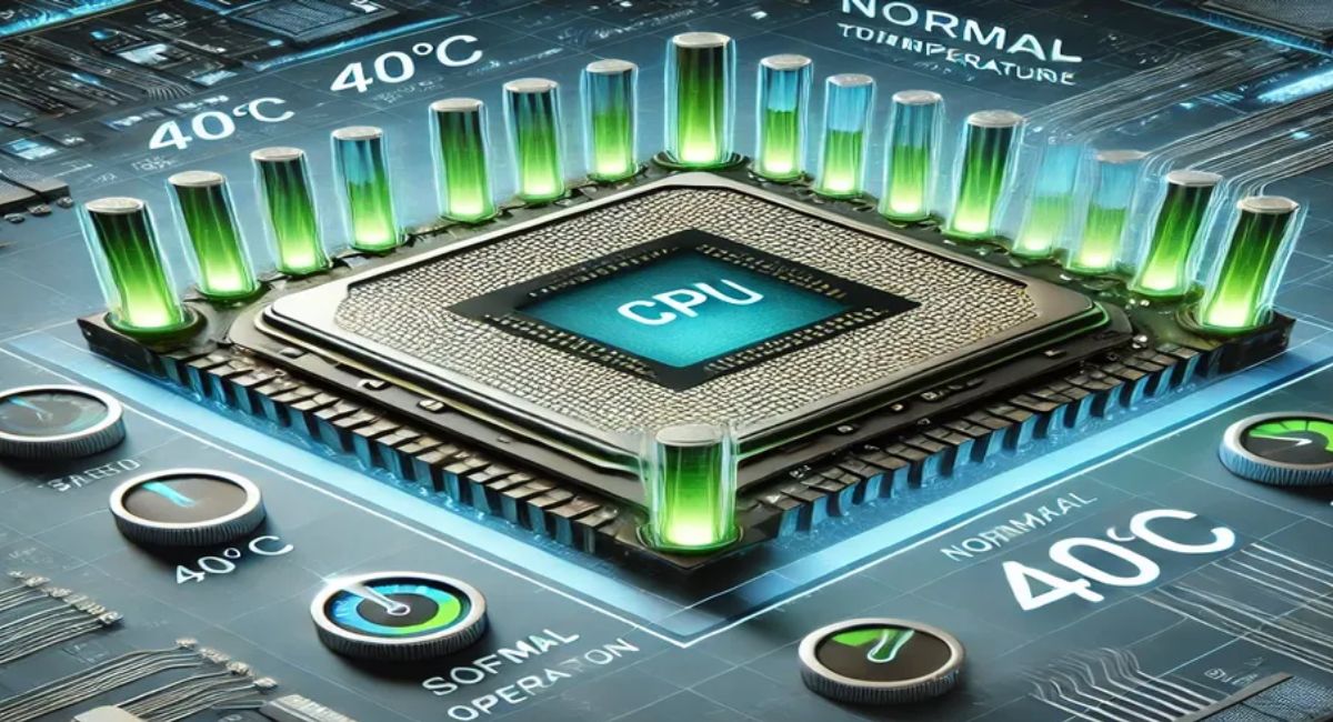 Normal motherboard temp displayed on a PC monitoring software with cooling fans and internal computer components visible inside a gaming desktop.