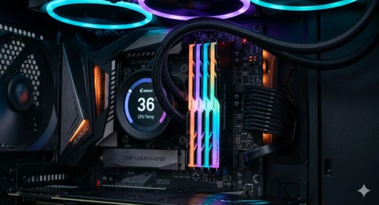 Best RAM for Gigabyte Z390 AORUS Master ATX LGA1151 motherboard DDR4 memory modules installed in gaming PC build
