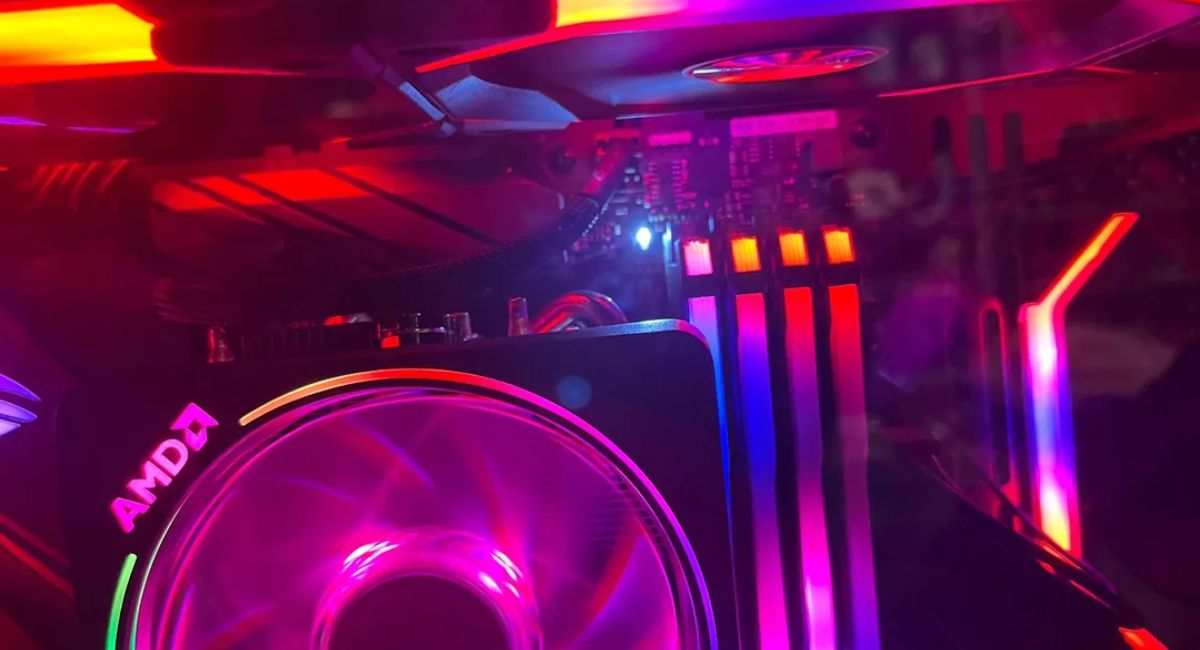 White light ASUS motherboard showing VGA error during PC startup troubleshooting process