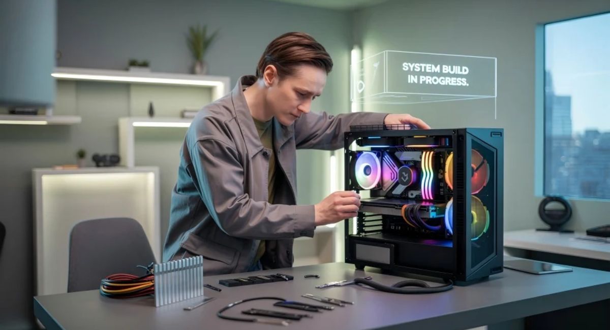 Motherboard manual showing installation diagram, BIOS settings guide, and hardware components explanation for safe and correct PC building setup.