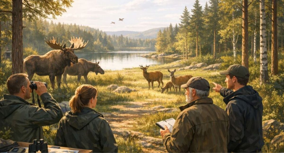 Viltnemnda wildlife board in Norway managing animal populations, hunting quotas, conservation efforts, and wildlife road incidents.