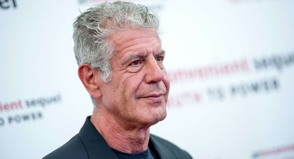 Anthony Bourdain portrait showing the famous chef, author, and TV host known for travel, food storytelling, and cultural exploration.